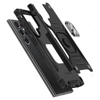 Wozinsky Ring Armor case for Samsung Galaxy S23 Ultra armored cover magnetic holder ring black