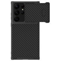 Nillkin Synthetic Fiber S Case for Samsung Galaxy S23 Ultra, camera cover, black