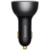 Baseus Digital Display Fast Car Charger USB-A / USB-C PD3.1 140W black + USB-C cable Baseus Superior Series 5A 240W 1m black (CGZX070001)