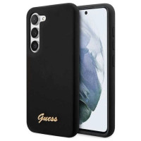 Guess GUHCS23MSLSMK S23+ S916 black/black hardcase Silicone Vintage Gold Logo