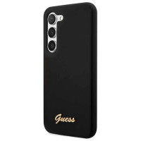 Guess GUHCS23MSLSMK S23+ S916 black/black hardcase Silicone Vintage Gold Logo