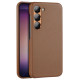 Dux Ducis Grit case for Samsung Galaxy S23+ elegant case made of artificial leather brown