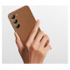 Dux Ducis Grit case for Samsung Galaxy S23+ elegant case made of artificial leather brown