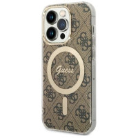 Guess GUHMP14LH4STW iPhone 14 Pro 6.1" brown/brown hardcase 4G MagSafe