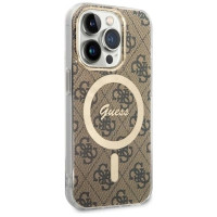 Guess GUHMP14LH4STW iPhone 14 Pro 6.1" brown/brown hardcase 4G MagSafe