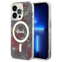 Guess GUHMP14LHCFWSA iPhone 14 Pro 6.1" green/khaki hardcase Flower MagSafe