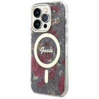 Guess GUHMP14LHCFWSA iPhone 14 Pro 6.1" green/khaki hardcase Flower MagSafe