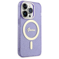 Guess GUHMP14LHCMCGU iPhone 14 Pro 6.1" purple/purple hardcase Glitter Gold MagSafe