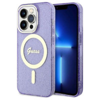 Guess GUHMP14XHCMCGU iPhone 14 Pro Max 6.7" purple/purple hardcase Glitter Gold MagSafe
