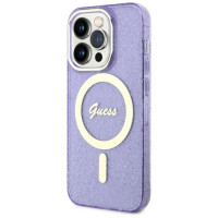 Guess GUHMP14XHCMCGU iPhone 14 Pro Max 6.7" purple/purple hardcase Glitter Gold MagSafe