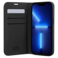 Karl Lagerfeld KLBKP14XSAKLHPG iPhone 14 Pro Max 6.7" bookcase silver/silver Saffiano Monogram