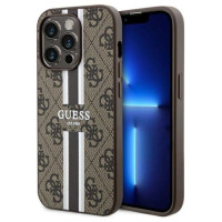Guess GUHMP14XP4RPSW iPhone 14 Pro Max 6.7" brown/brown hardcase 4G Printed Stripes MagSafe