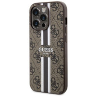 Guess GUHMP14XP4RPSW iPhone 14 Pro Max 6.7" brown/brown hardcase 4G Printed Stripes MagSafe