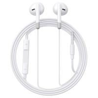 Joyroom JR-EW01 in-ear wired mini jack headphones with remote control - white
