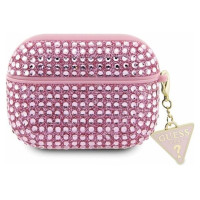 Guess GUAPHDGTPP AirPods Pro cover pink/pink Rhinestone Triangle Charm
