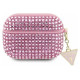 Guess GUAPHDGTPP AirPods Pro cover pink/pink Rhinestone Triangle Charm