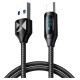 Wozinsky WUACC1 USB A - USB C Cable with Display 66W 6A 1m - Black