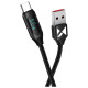 Wozinsky WUACC1 USB A - USB C Cable with Display 66W 6A 1m - Black