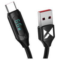 Wozinsky WUACC1 USB A - USB C Cable with Display 66W 6A 1m - Black