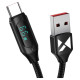 Wozinsky WUACC1 USB A - USB C Cable with Display 66W 6A 1m - Black