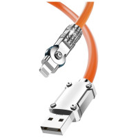 Dudao L24AL USB-A - Lightning angled cable with 180° rotation 30W 1m - orange