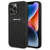 Mercedes AMG AMHMP14XOSDBK iPhone 14 Pro Max 6.7" black/black hardcase Leather Curved Lines MagSafe