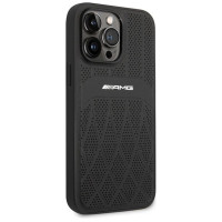 Mercedes AMG AMHMP14XOSDBK iPhone 14 Pro Max 6.7" black/black hardcase Leather Curved Lines MagSafe