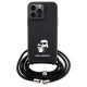 Karl Lagerfeld KLHCP14XSAKCPSK case for iPhone 14 Pro Max 6.7" hardcase - black Crossbody Saffiano Metal Pin Karl&Choupette