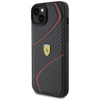 Ferrari Twist Metal Logo case for iPhone 15 Plus - black