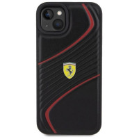 Ferrari Twist Metal Logo case for iPhone 15 Plus - black
