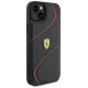 Ferrari Twist Metal Logo case for iPhone 15 Plus - black