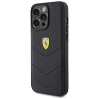 Ferrari Quilted Metal Logo case for iPhone 15 Pro Max - black
