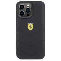 Ferrari Quilted Metal Logo case for iPhone 15 Pro Max - black