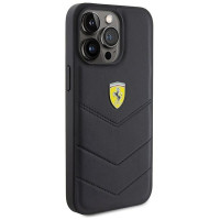 Ferrari Quilted Metal Logo case for iPhone 15 Pro Max - black
