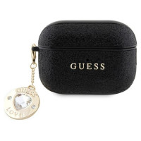 Guess GUAP2PGEHCDK case for AirPods Pro 2 cover - black Fixed Glitter Heart Diamond Charm