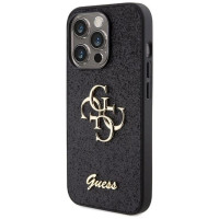 Guess Glitter Script Big 4G case for iPhone 15 Pro - black