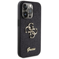 Guess Glitter Script Big 4G case for iPhone 15 Pro - black