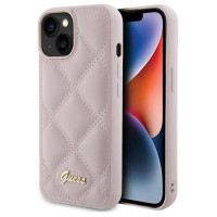 Guess Quilted Metal Logo case for iPhone 15 - pink