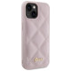 Guess Quilted Metal Logo case for iPhone 15 - pink