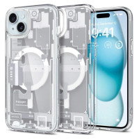 Spigen Ultra Hybrid Mag Case with MagSafe for iPhone 15 Plus - White (Zero One Pattern)