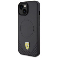 Ferrari FEHMP15SPTEK iPhone 15 6.1" black/black hardcase Carbon Metal Logo MagSafe