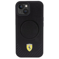 Ferrari FEHMP15SPTEK iPhone 15 6.1" black/black hardcase Carbon Metal Logo MagSafe