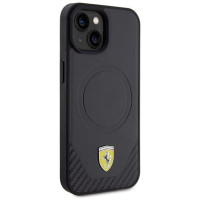Ferrari FEHMP15SPTEK iPhone 15 6.1" black/black hardcase Carbon Metal Logo MagSafe