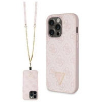 Guess GUHCP15LP4TDSCPP iPhone 15 Pro 6.1" pink/pink hardcase Crossbody 4G Metal Logo