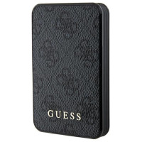 Guess Powerbank 15W GUPB5LP4GEGK 5000mAh black/black 4G Leather Metal Logo