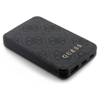 Guess Powerbank 15W GUPB5LP4GEGK 5000mAh black/black 4G Leather Metal Logo