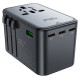 Acefast Z1 GaN 75W PD travel charger adapter 3x USB-C 2x USB-A - black