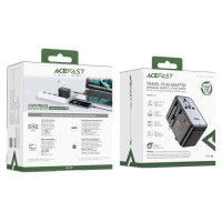 Acefast Z1 GaN 75W PD travel charger adapter 3x USB-C 2x USB-A - black