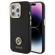 Guess Silicone Logo Strass 4G case for iPhone 15 Pro Max - black