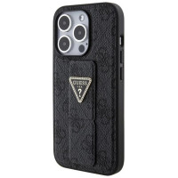 Guess Grip Stand 4G Triangle Strass case for iPhone 15 Pro - black